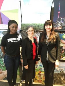 This is a picture of Sanya and another student with Dr. Dianne Saxe at the Sustainability Fair.