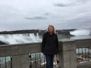 This is a picture of Eva at Niagara Falls.