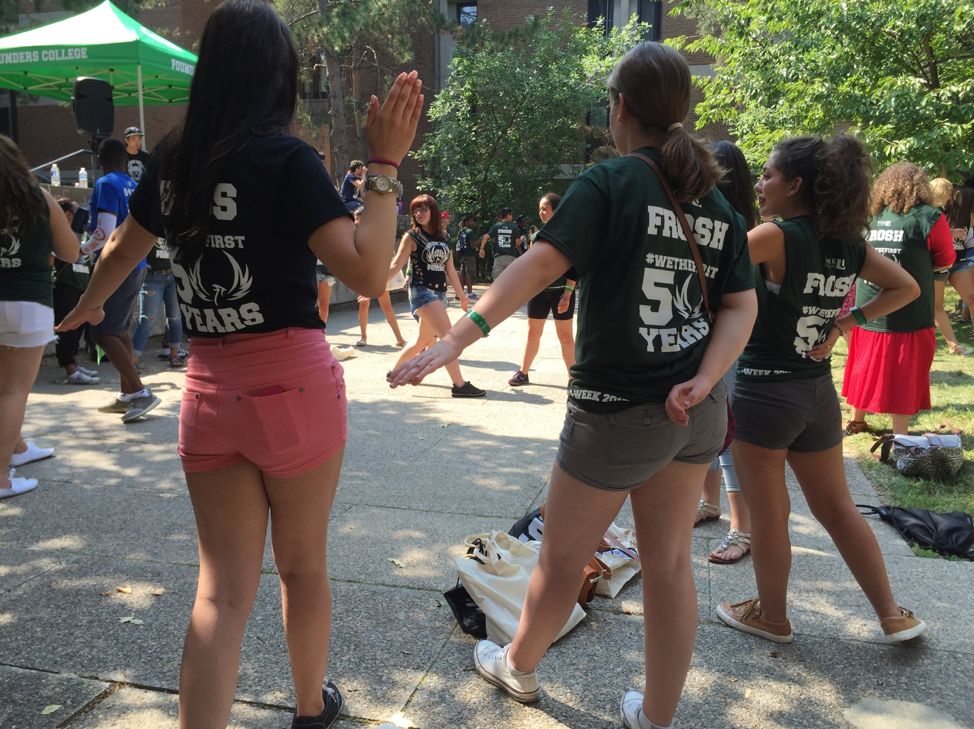A group of students participating in Frosh week