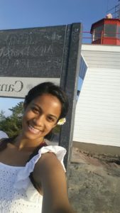 Aliya visiting the light house in the town of Killarney