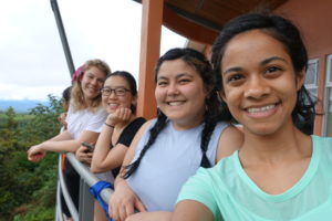 Aliya and her friends in Costa Rica