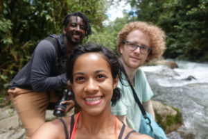 Aliya and two friends in Costa Rica